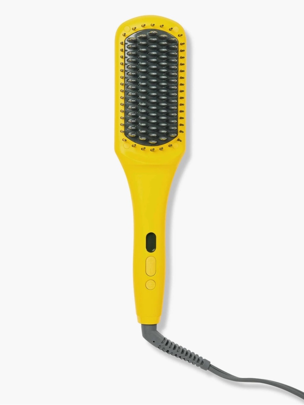 Drybar The Baby Brush Crush Yellow Mini Heated Straightening with Gray Bristles